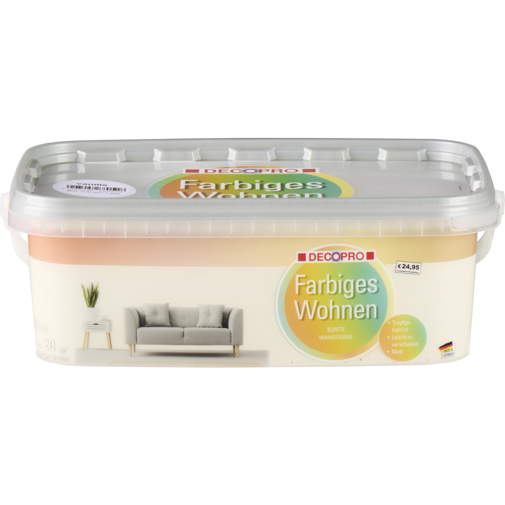 DECOPRO Wandfarbe 2,5 Liter vanille matt image number 3