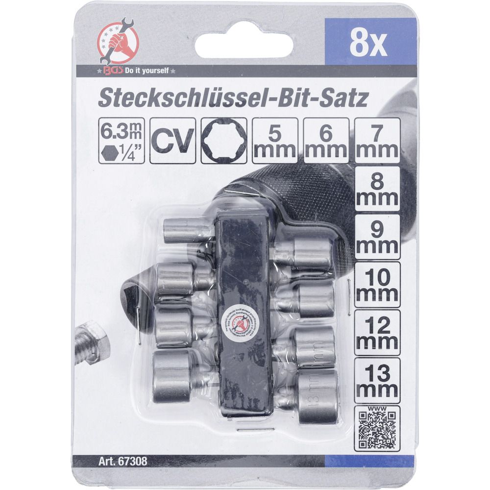 Stecknüsse Set 8-teilig 5-13 mm für Akkuschrauber image number 2
