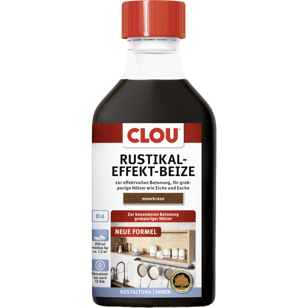 Clou Rustiklaleffekt-Beize Moorbraun 250 ml