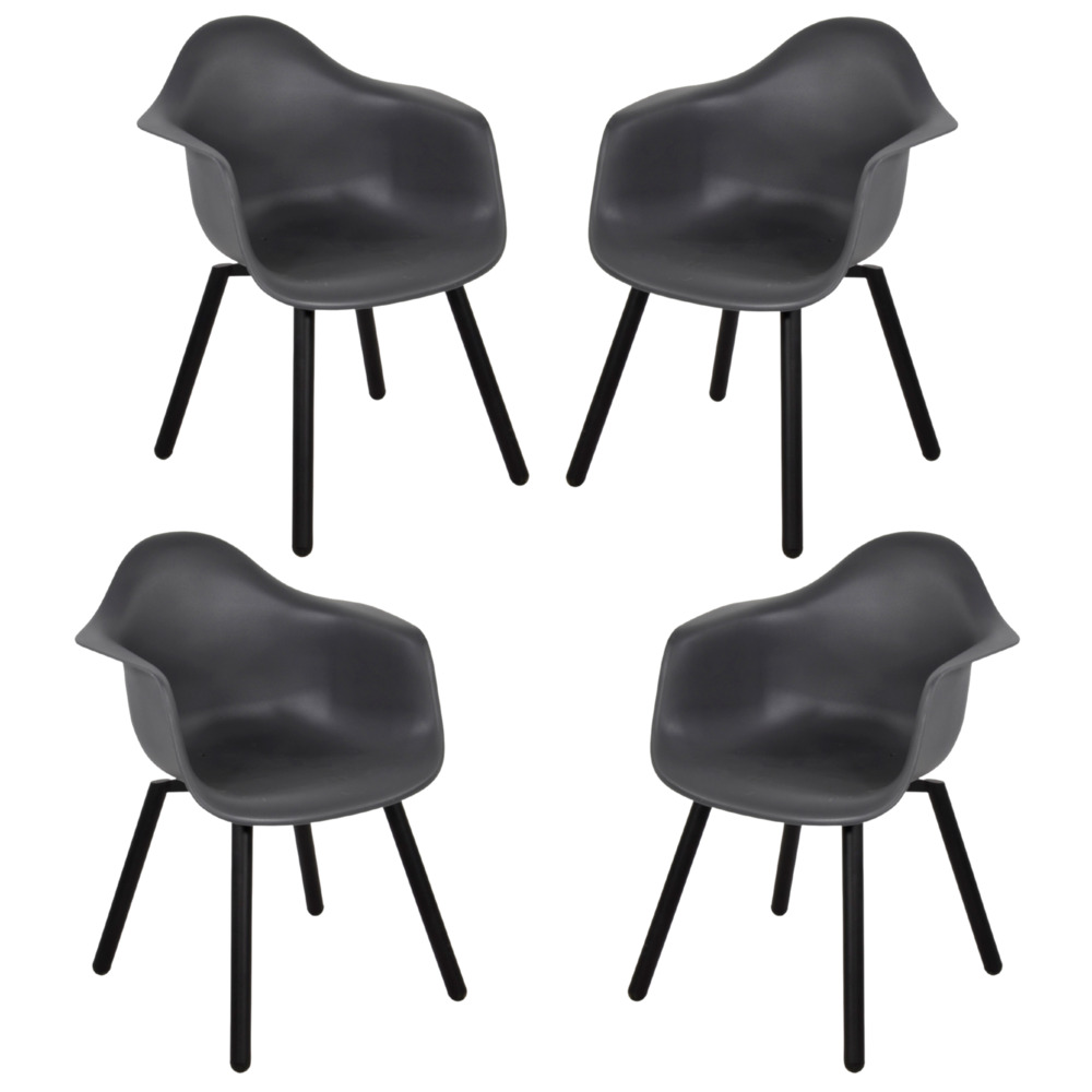 Gartensessel-Set "Montreux" 4-teilig in Grau