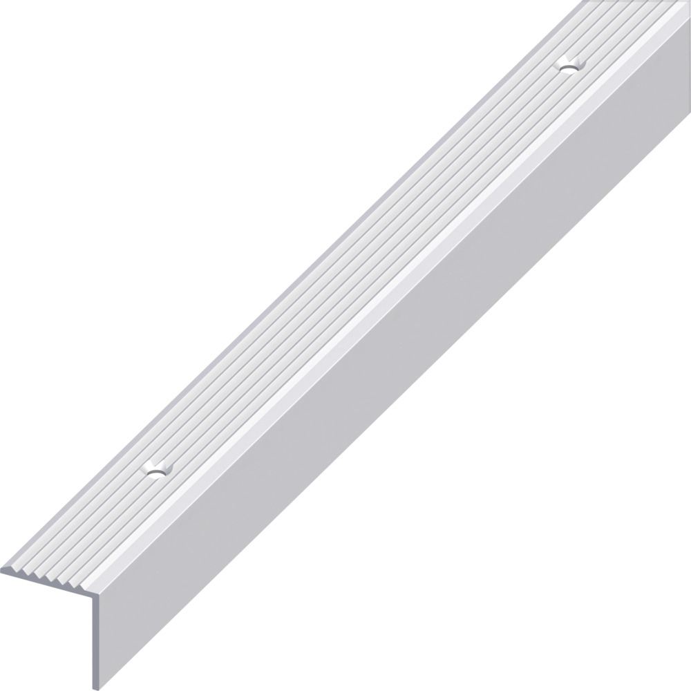 Treppen-Profil schmal 100 x 1,9 x 2 cm silber gerillt gelocht