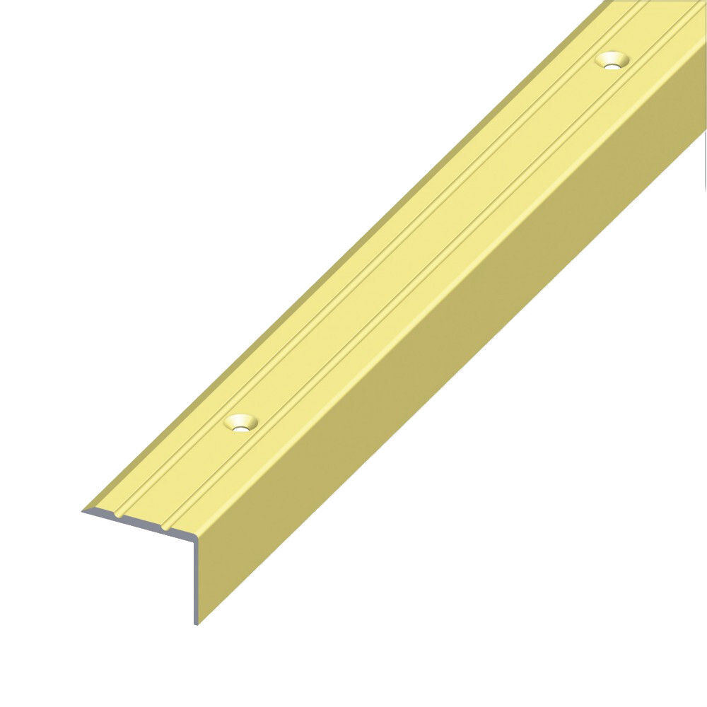 Treppen-Profil schmal 200 x 2,5 x 2 cm aus Aluminium messing image number 0