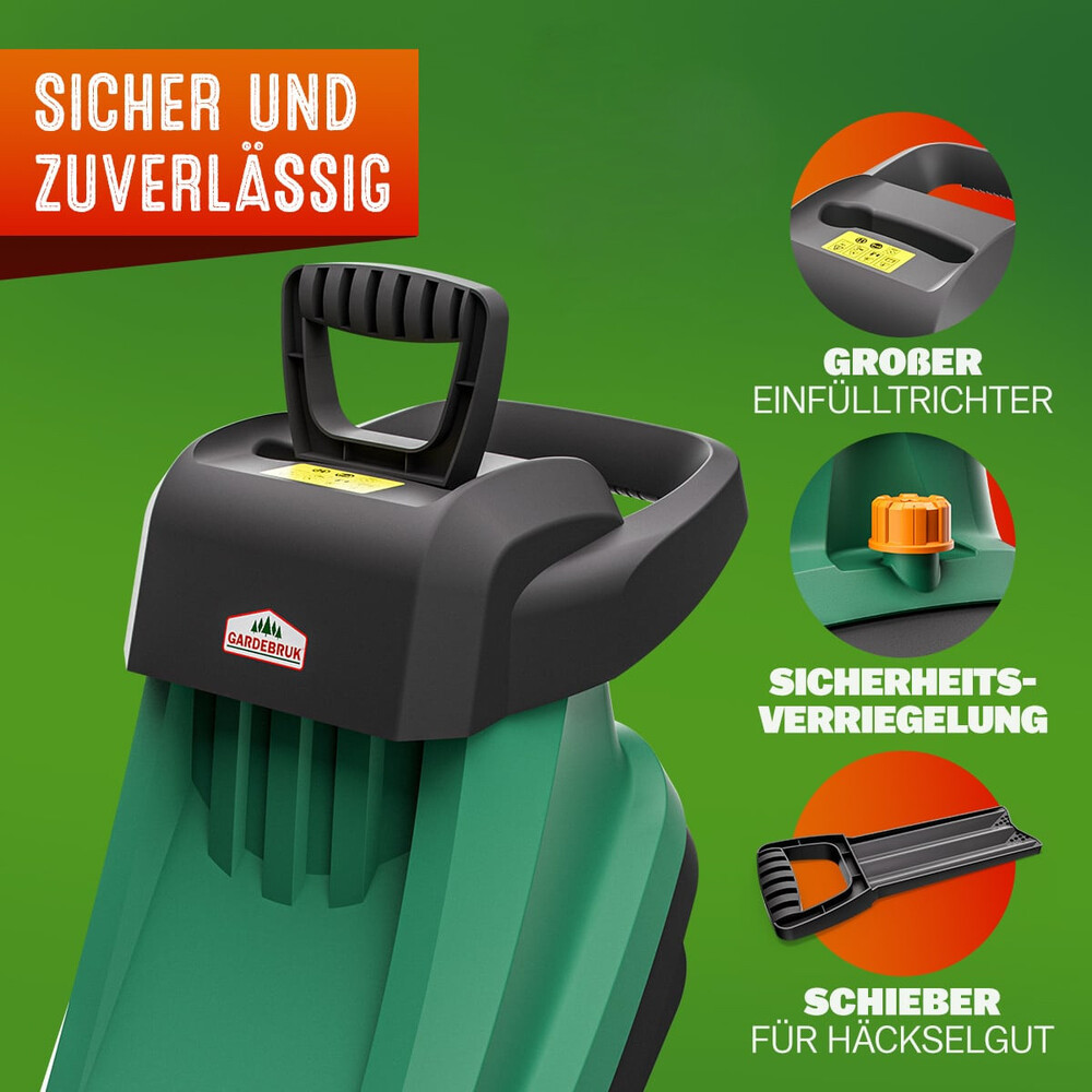 Häcksler 2400 Watt mit zwei 50L Fangbeuteln image number 6