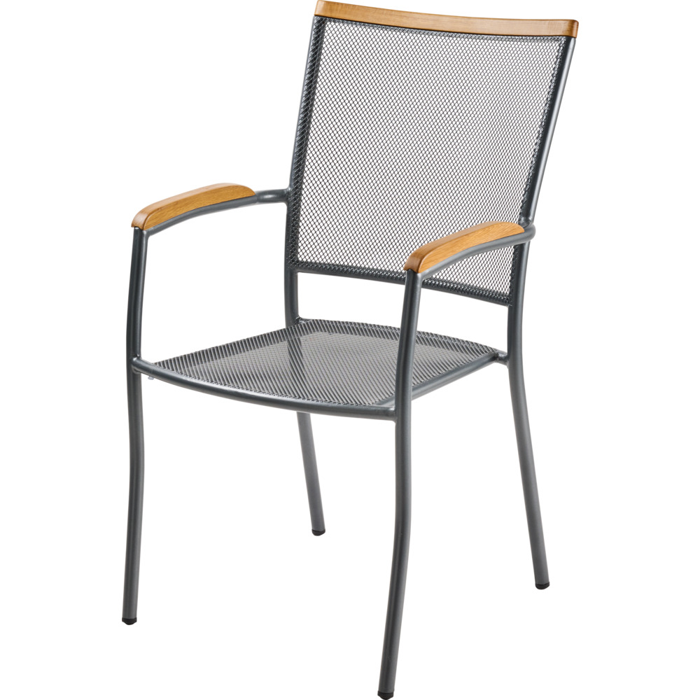 Stapelstuhl 65,5 x 57 x 97 cm Streckmetall mit Holz