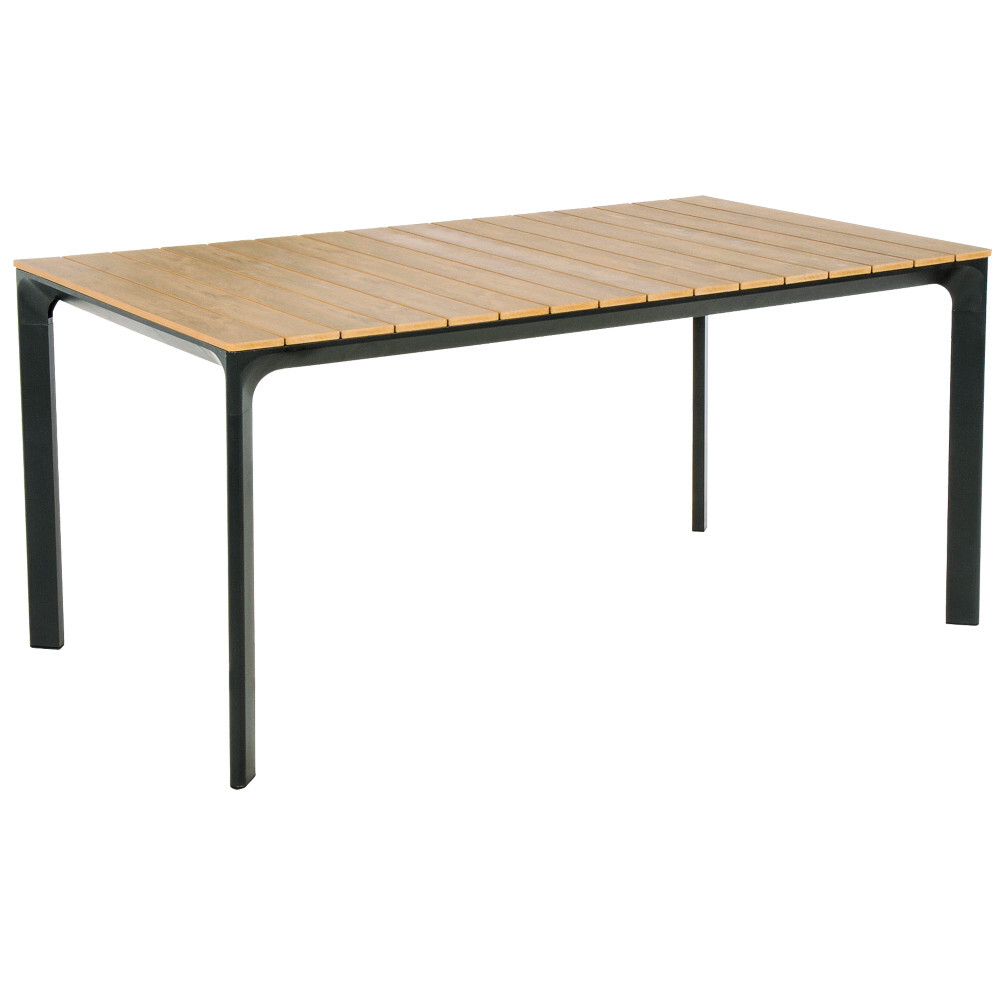 Gartentisch „Arezzo“ Nonwood 160 x 90 x 74 cm in Teakoptik mit Aluminiumgestell