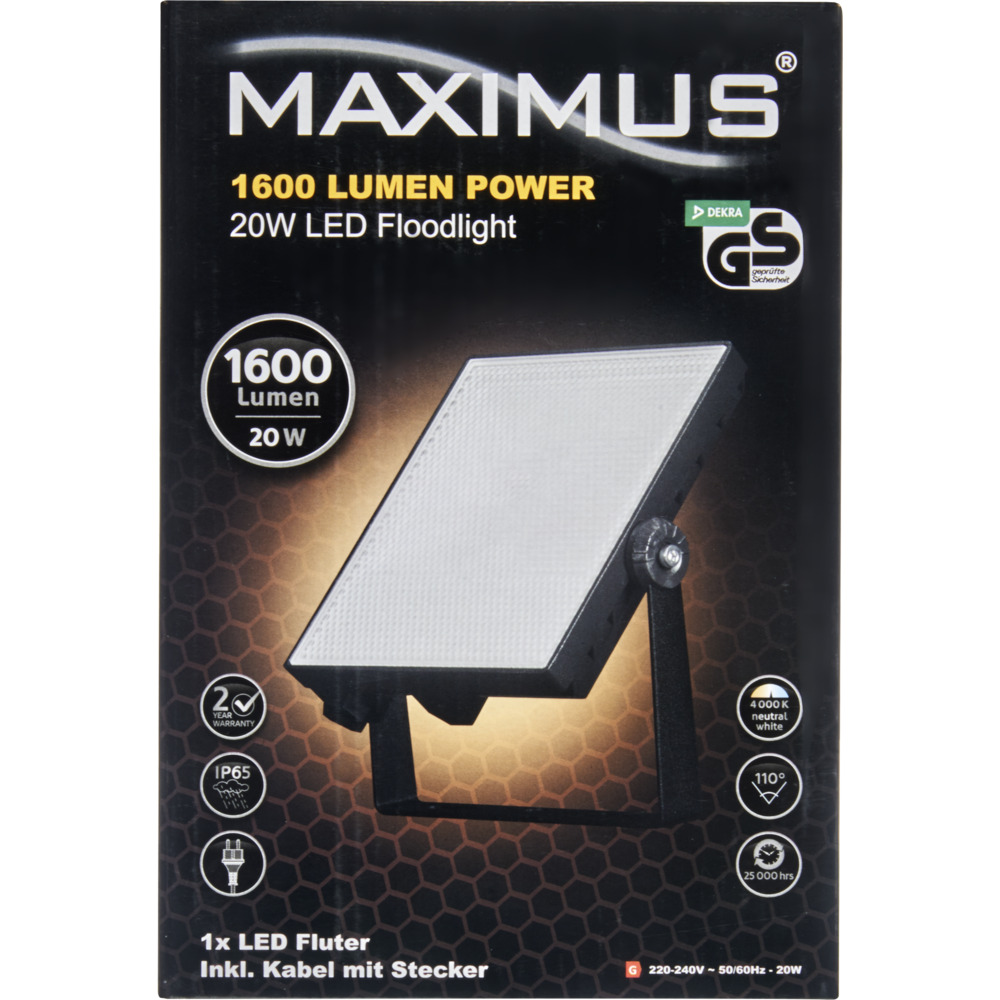 LED Flutlicht 20 Watt 1600 Lumen image number 2