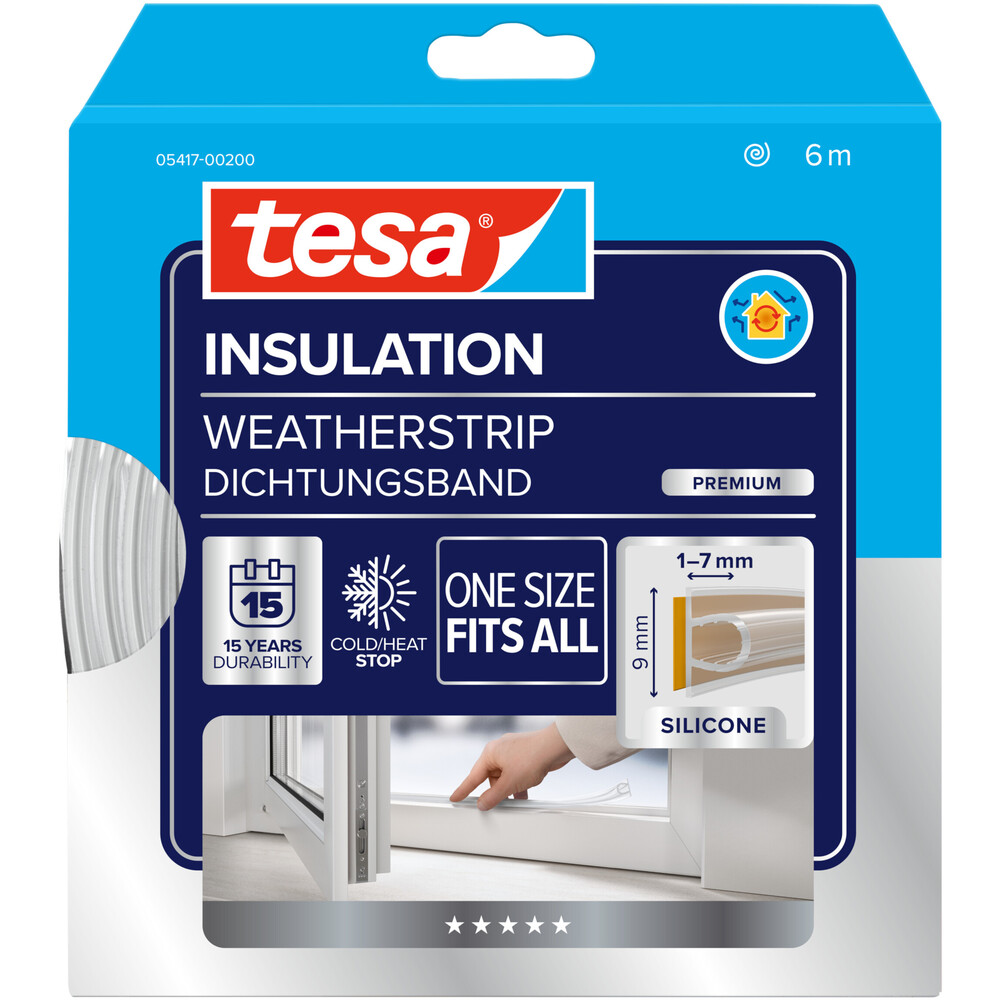 tesa&reg; Insulation Premium Dichtungsband Silikon 6 m transparent