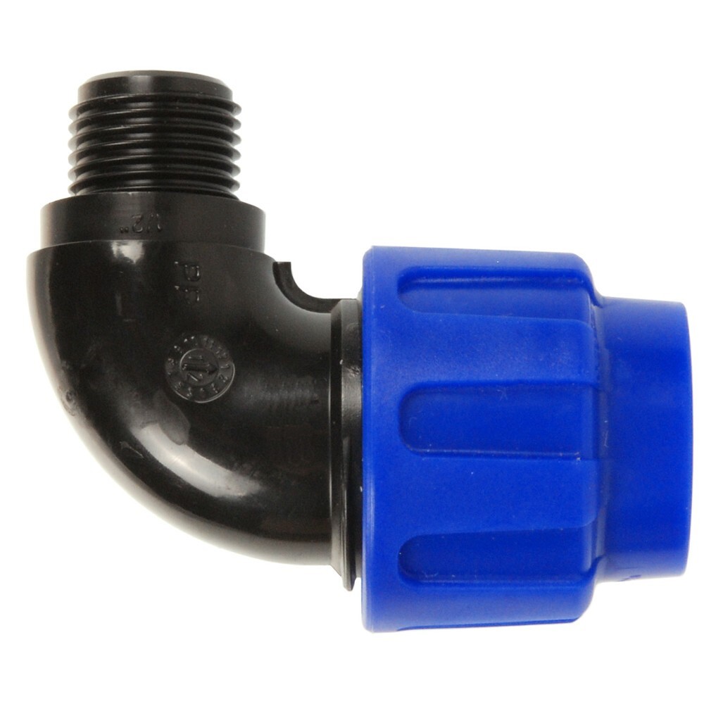 Übergangswinkel 90° 32mm1"AG PP Kunststoff-Kupplung