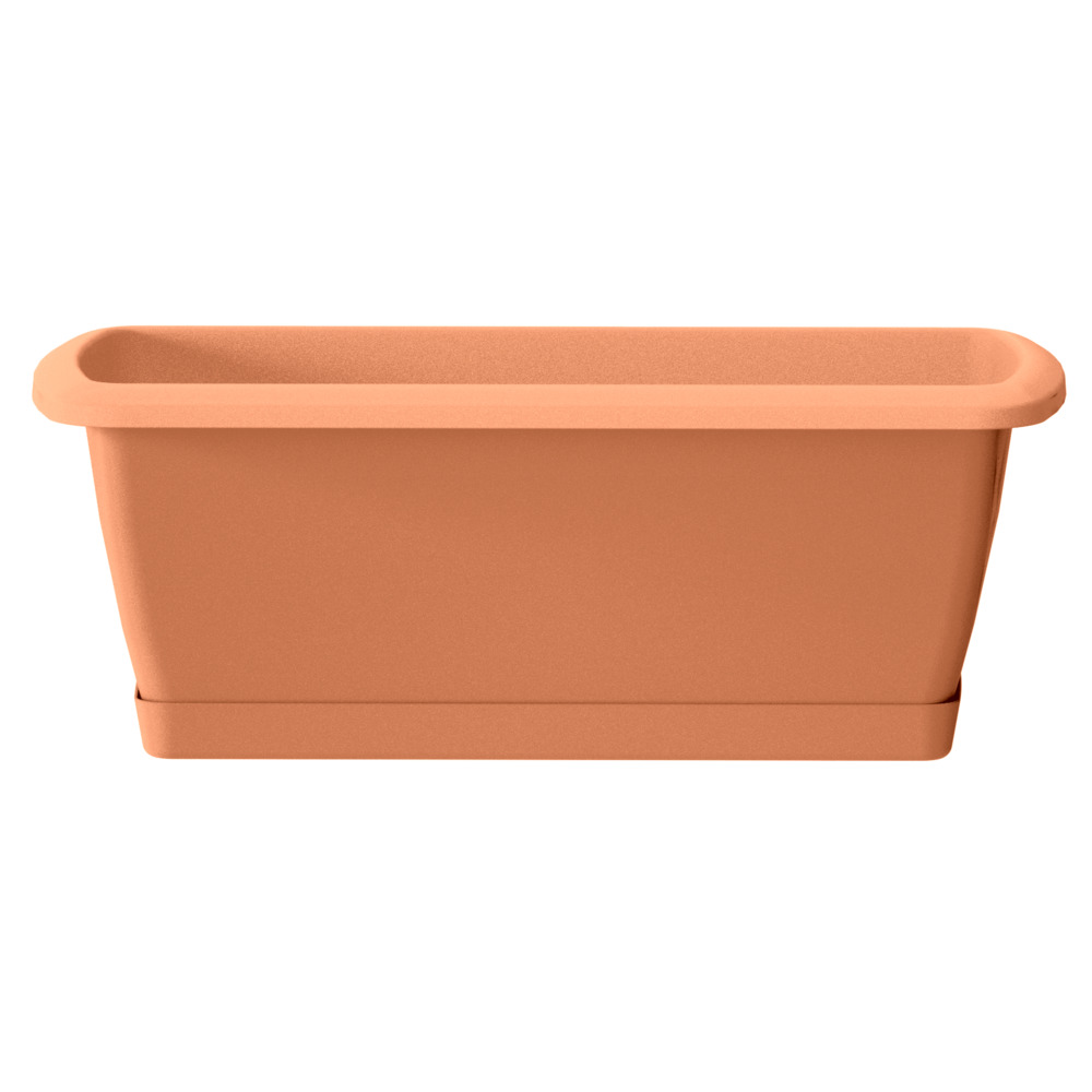 Prosperplast Balkonkasten Respana 39,2 x 18,4 cm in Terracotta mit Untersetzer