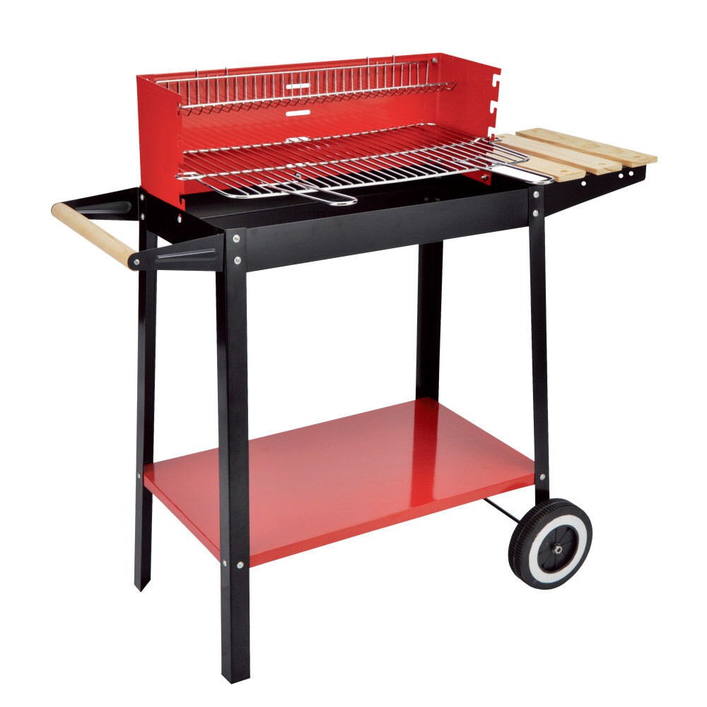 Grillwagen Metall rot-schwarz 24,2 x 49,5 cm Grillfläche - B-Ware image number 1