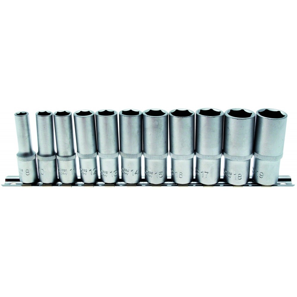 Steckschlüssel-Einsätze tief 8-19 mm, 11-tlg. 3/8''