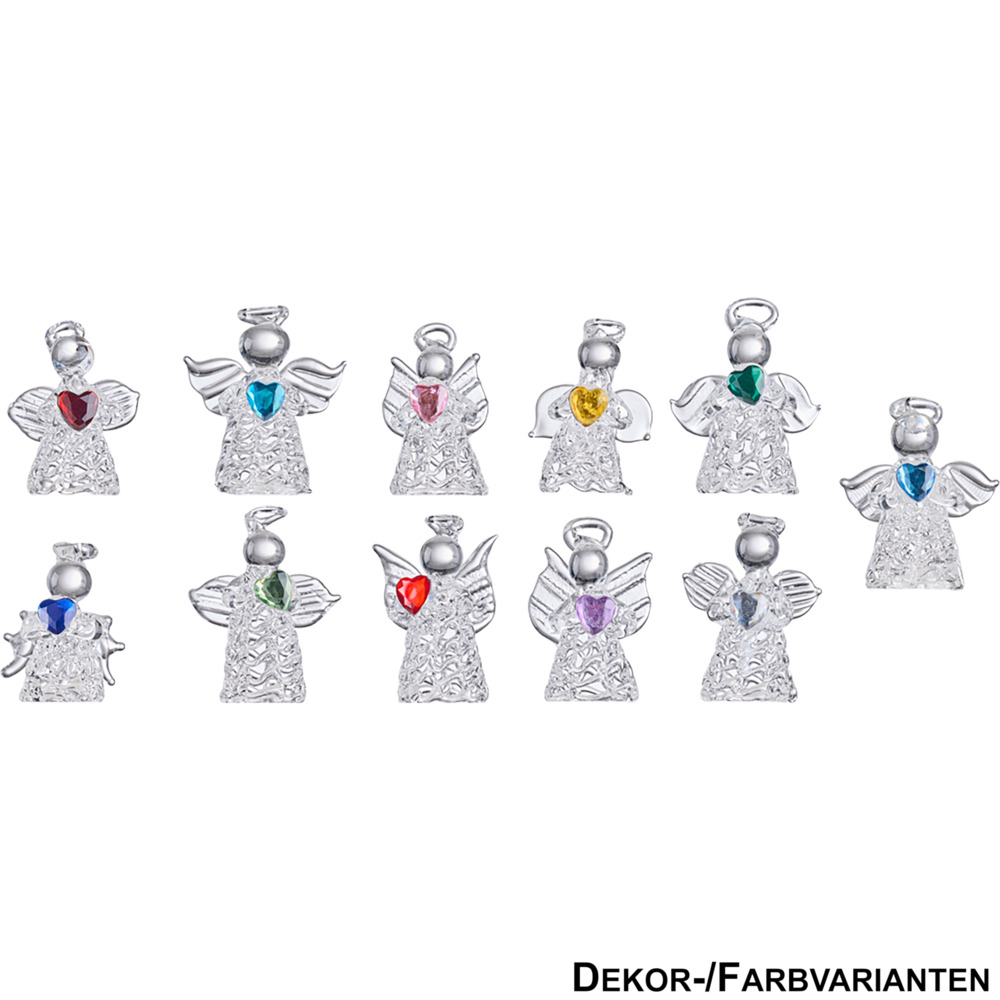 Dekofigur Engel aus Glas mit Geburtsstein, 12-fach sortiert