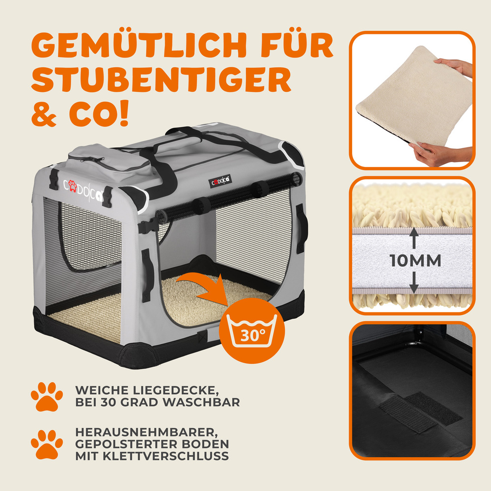 Tiertransportbox M 60 x 42 x 44 cm Grau image number 2