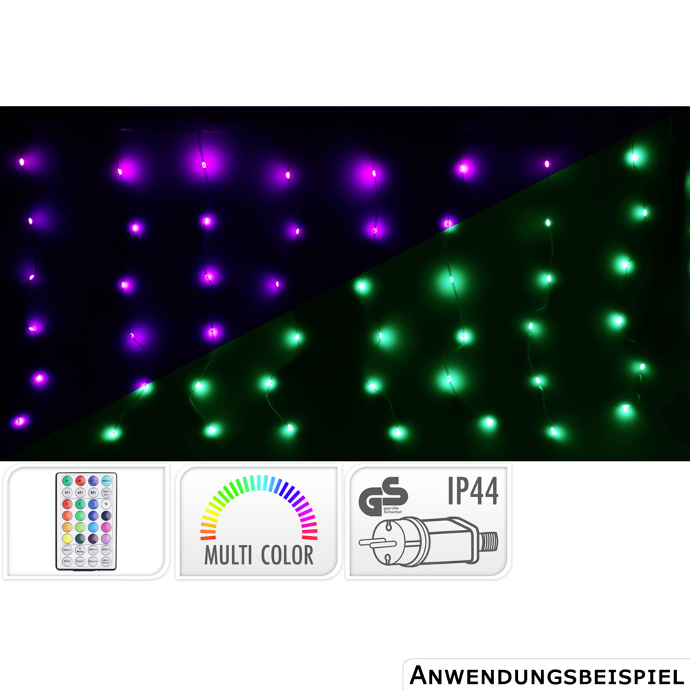 LED Lichtervorhang RGB 240 LEDs 600 x 60 cm IP 44