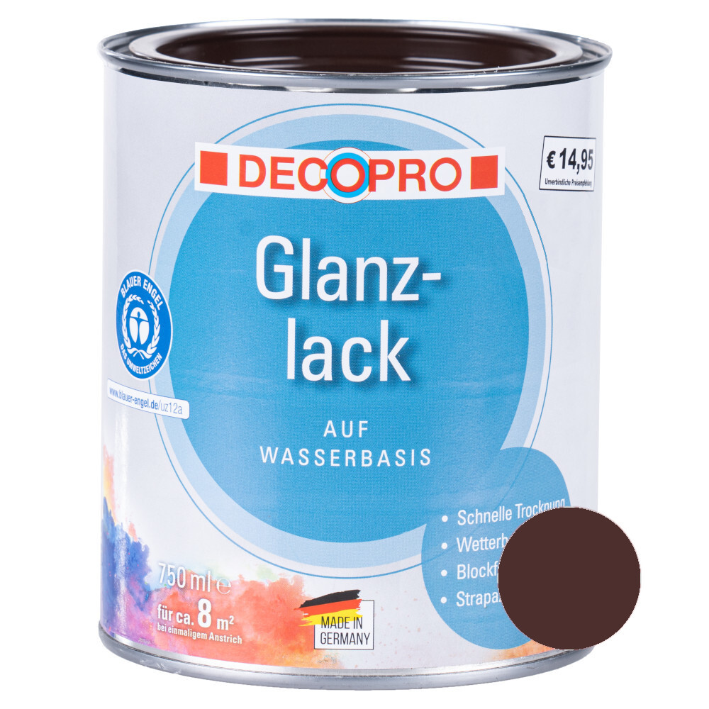 DECOPRO Acryl Glanzlack 750 ml schokoladenbraun image number 0