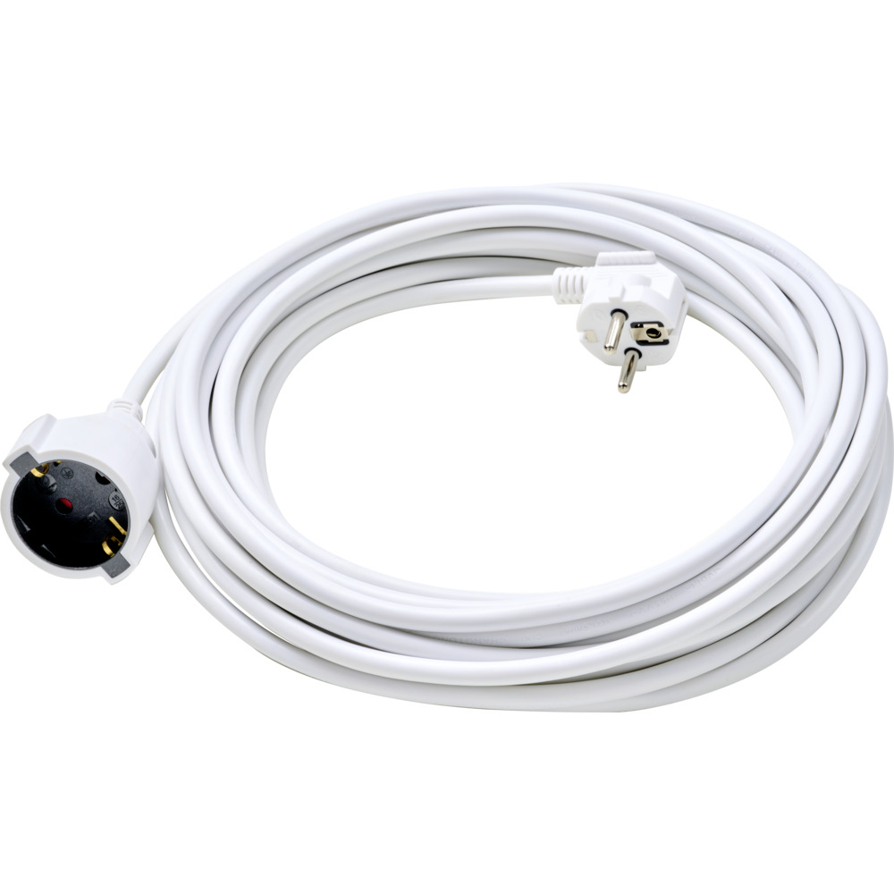 Verlängerungskabel mit Schutzkontakt Stecker 10 m, weiß image number 0