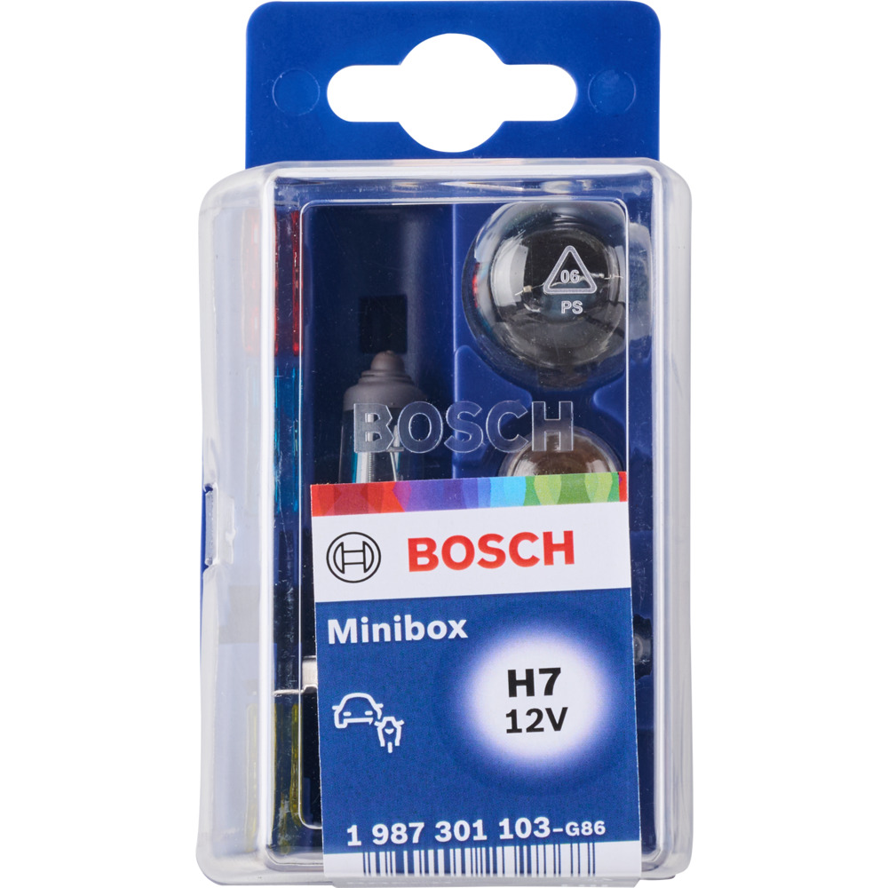 BOSCH Lampenersatzkasten Set 8-teilig H7 mit 12V und PX26d Sockel