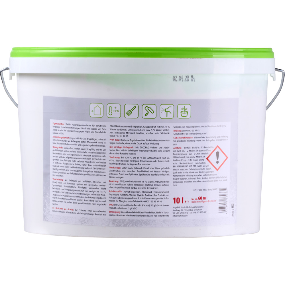 DECOPRO Fassadenweiß 10 Liter matt weiß image number 1