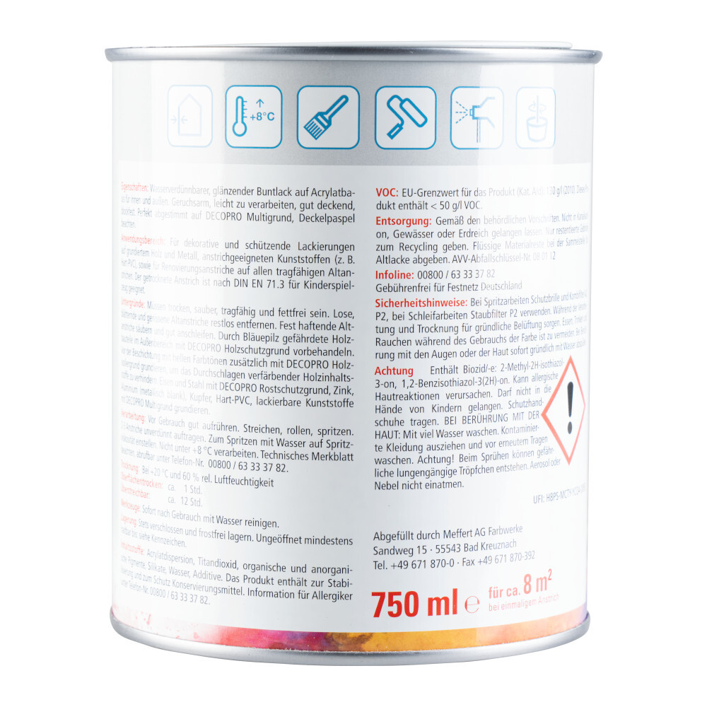 DECOPRO Acryl Glanzlack moosgrün RAL 6005 für innen und außen image number 1