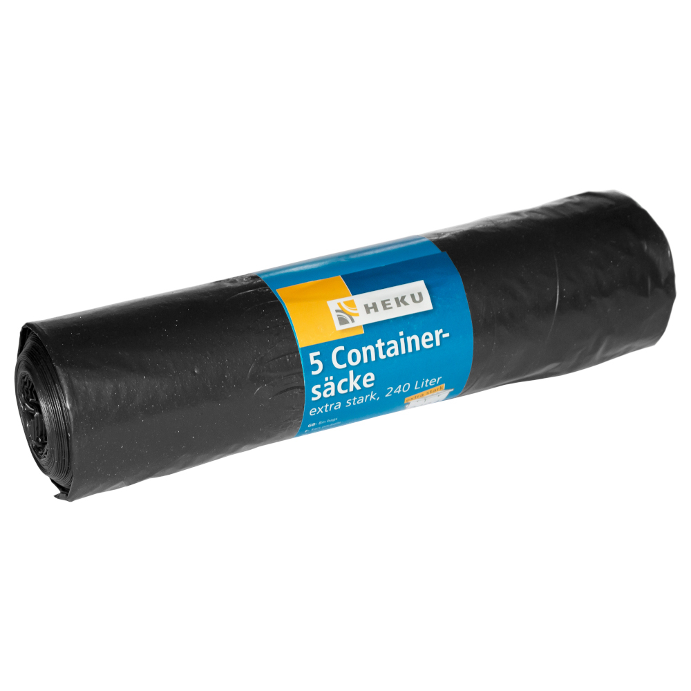 Containersäcke 240 Liter extra stark 45µ 5 Stück in schwarz