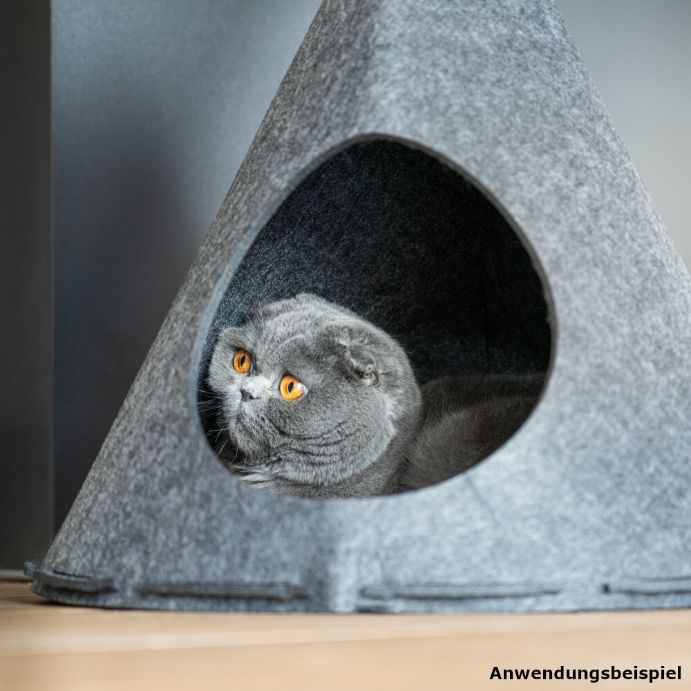 Katzenzelt zusammenfaltbar Ø 49 x 47cm aus Filz image number 2