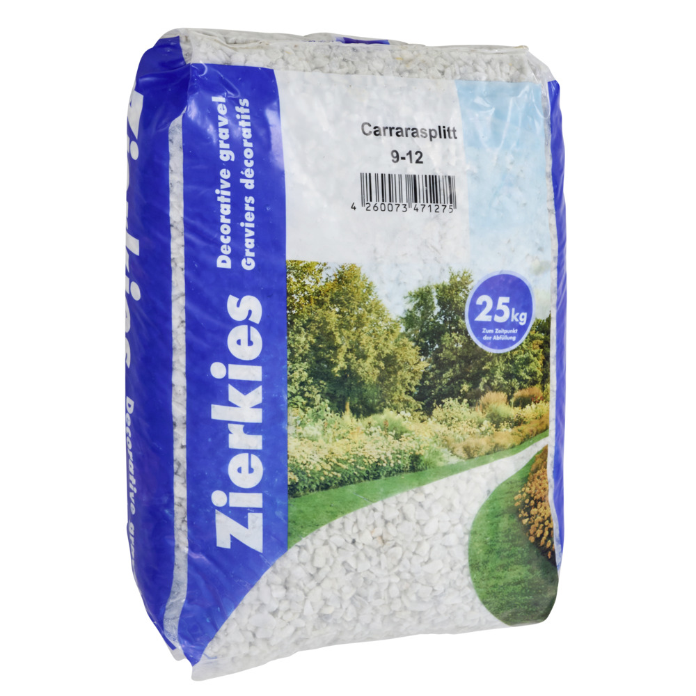 Marmorsplitt Carrara im 25 kg Sack mit 9 bis 12 mm Körnung image number 1