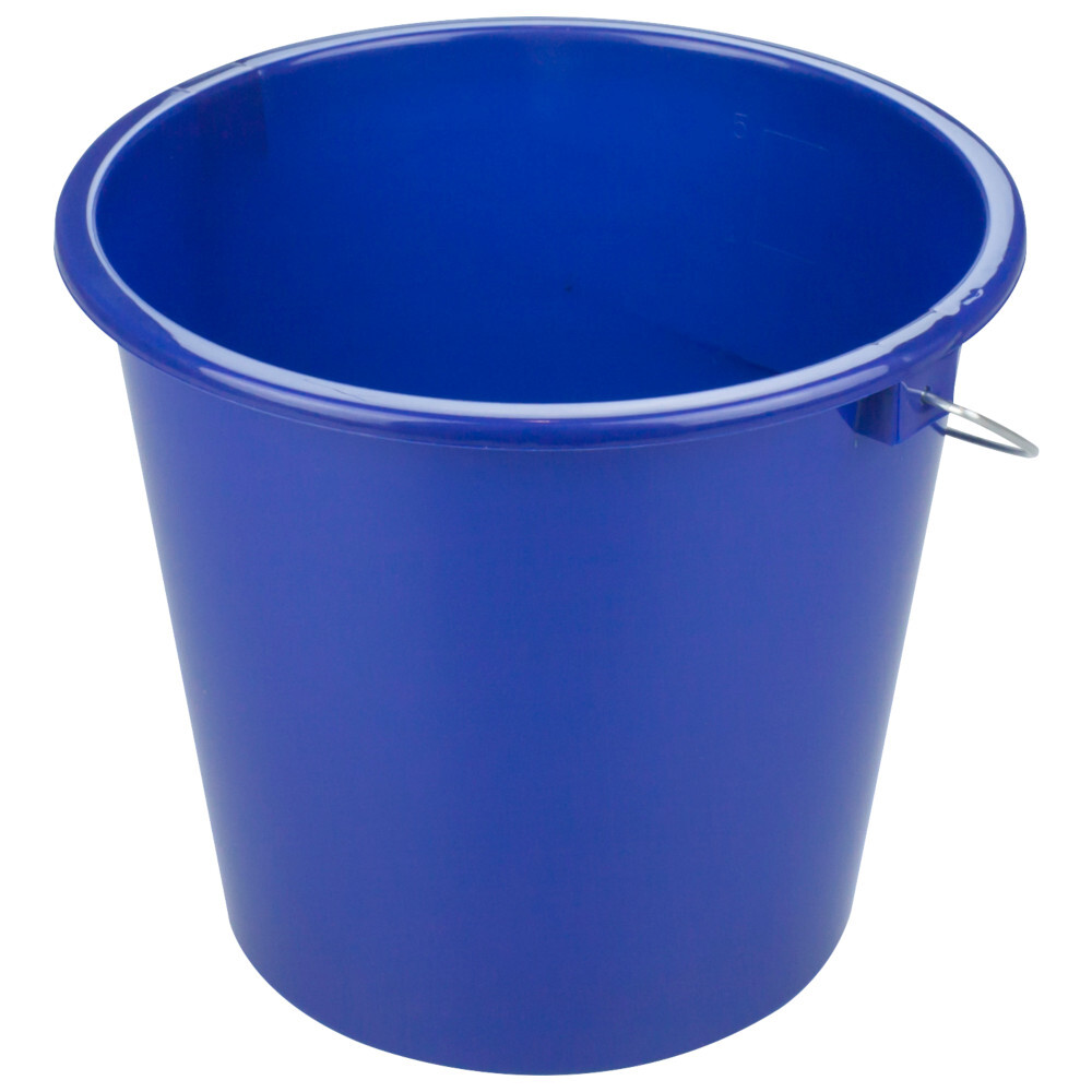 Putzeimer 5 Liter aus blauem Kunststoff mit Metallhenkel
