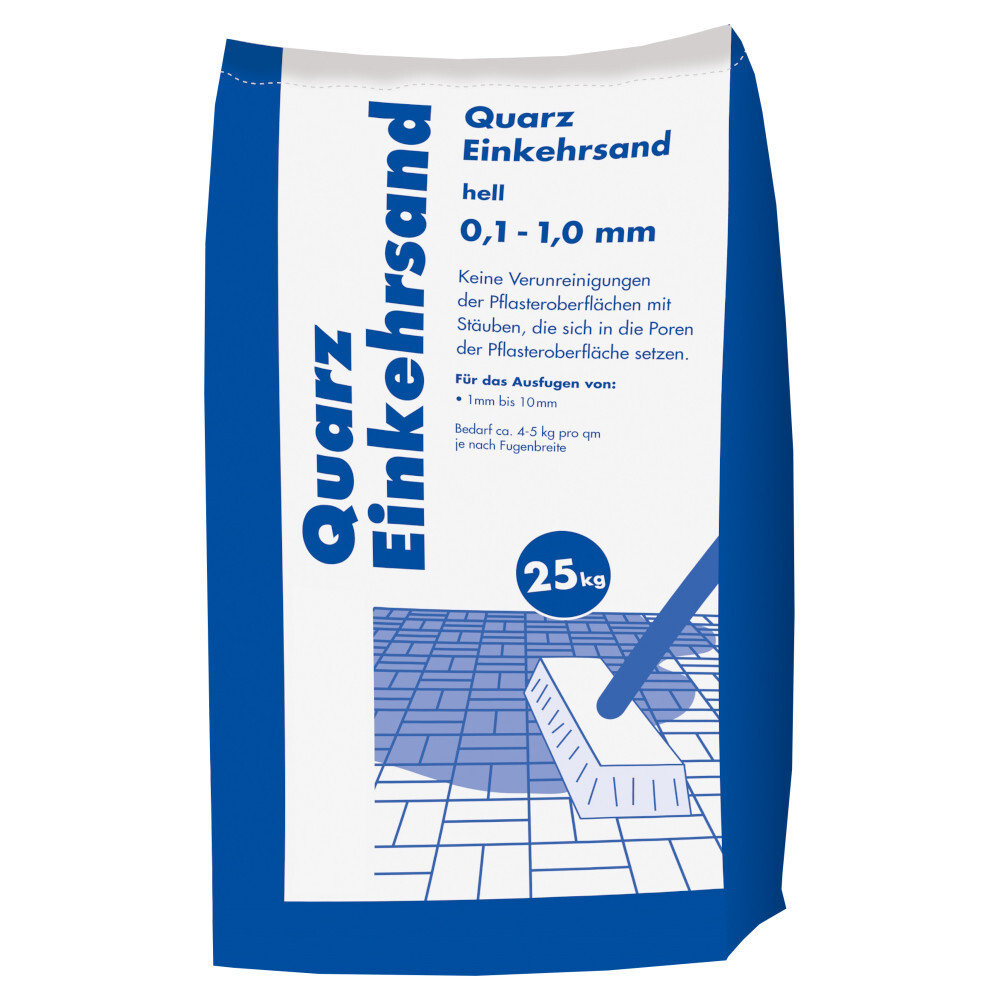 Einkehrsand 25 kg aus Quarz hell 0,1 – 1 mm