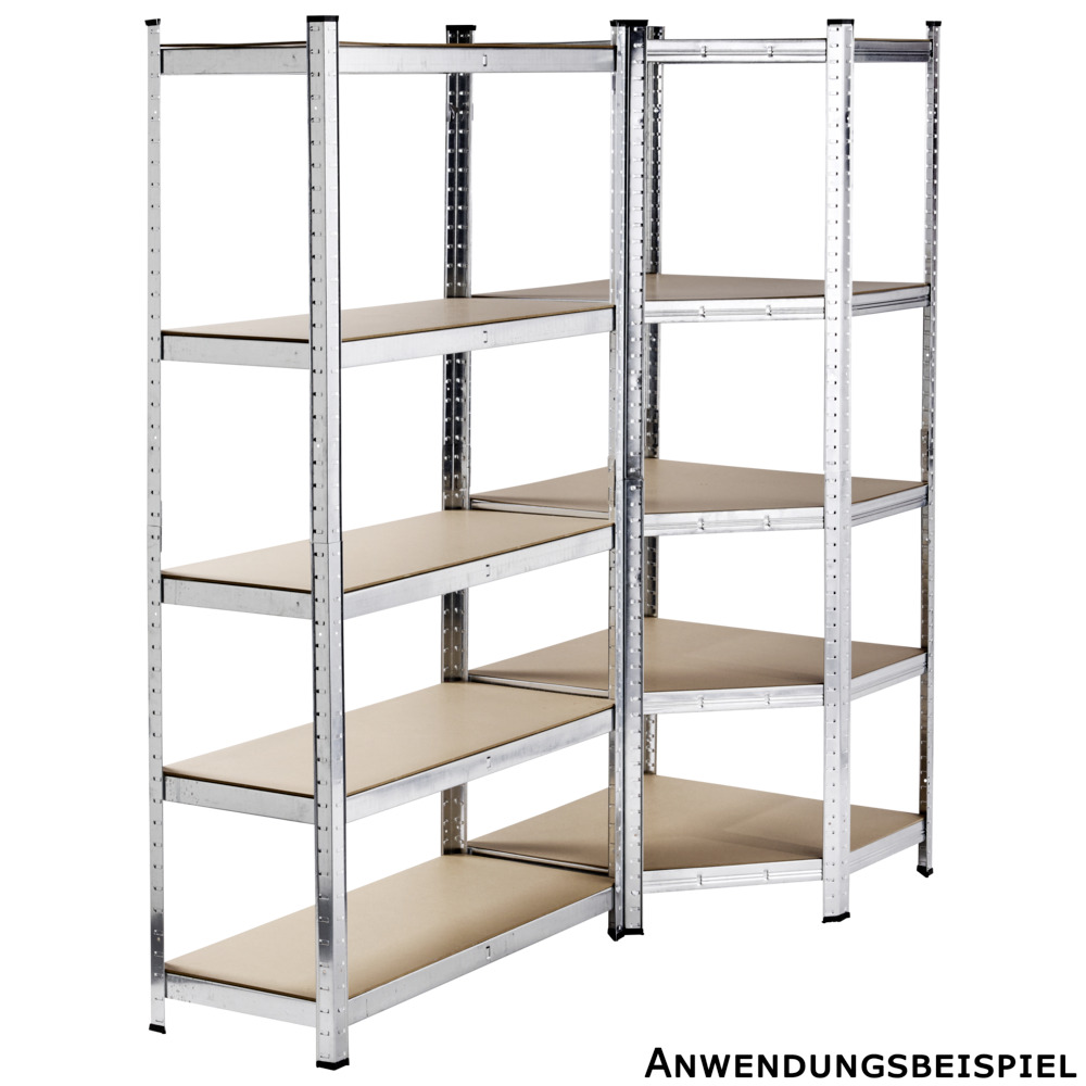 Schwerlastregal steckbar, eckig aus Stahl für 875 kg mit MDF Böden image number 2