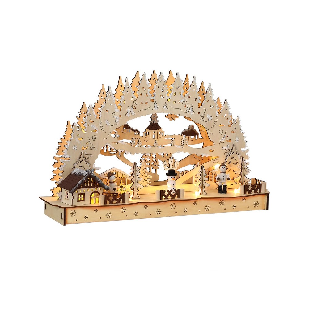 monzana® Weihnachts-LED-Schwibbogen Winterdorf