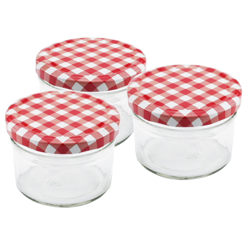 Einmachgläser 3 Stück 230 ml mit Deckel