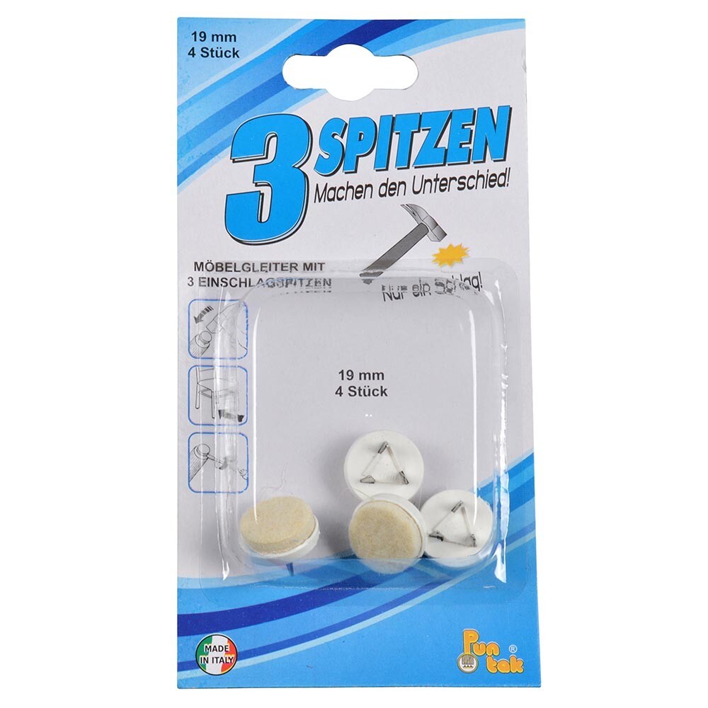 Nagel Filzgleiter-Set 4 Stück 19 mm in Weiß