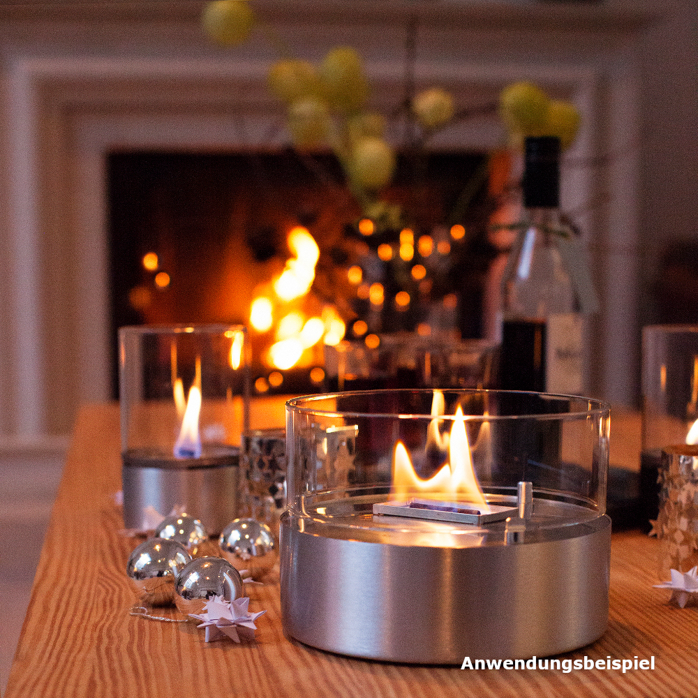 Firefix Tischfeuer Tenderflame „Cafe Alu" in silber mit Edelstahl-Docht image number 1