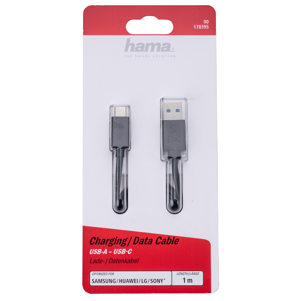 Ladekabel 1 m USB 3.1 SuperSpeed USB-C in Schwarz image number 1