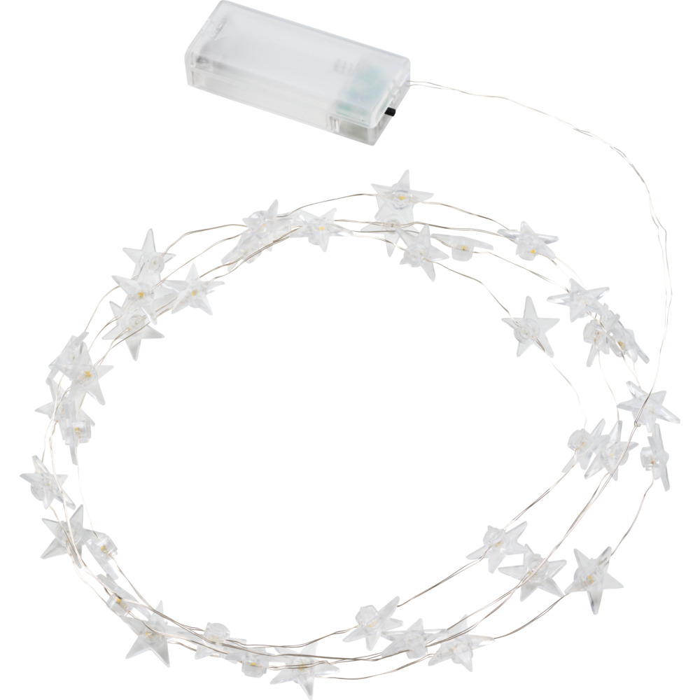 LED-Lichterkette Silberdraht Sternenmotiv 40 LEDs