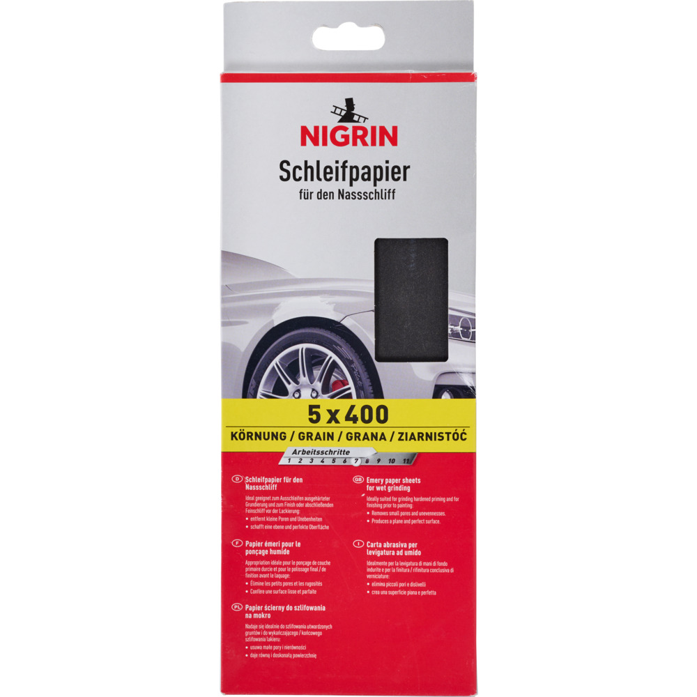 Nigrin Schleifpapier K400 5er Pack image number 0