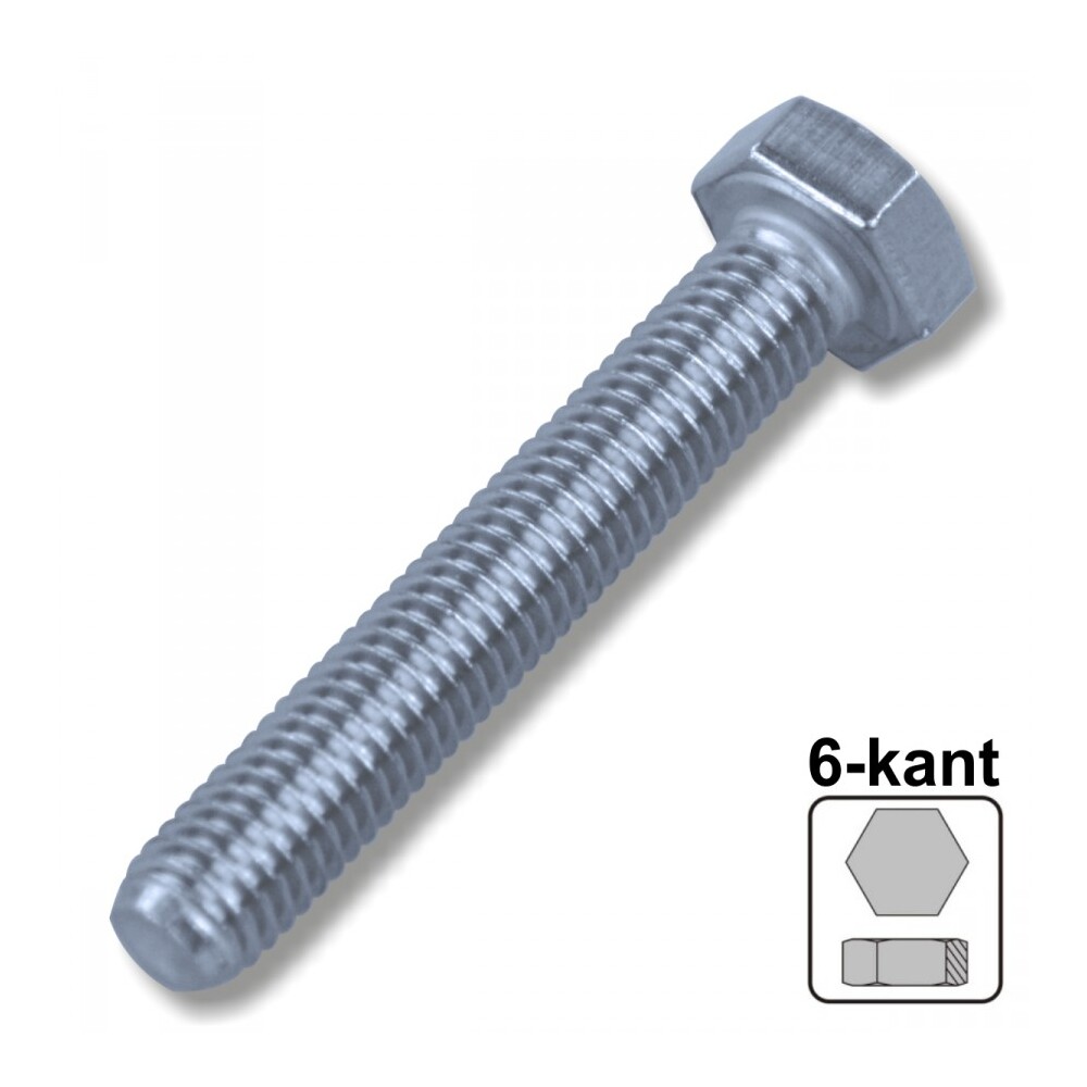 Maschinenschraube 6,0x70 mm M6 DIN933 A2 Edelstahl 6-kant Sechskantschraube