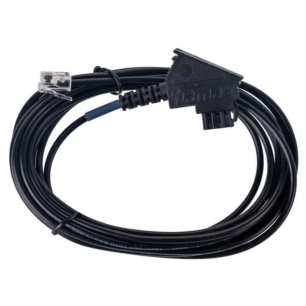 Telefonkabel TAE-F-Stecker 3 m Modular-Stecker 6p4c in Schwarz