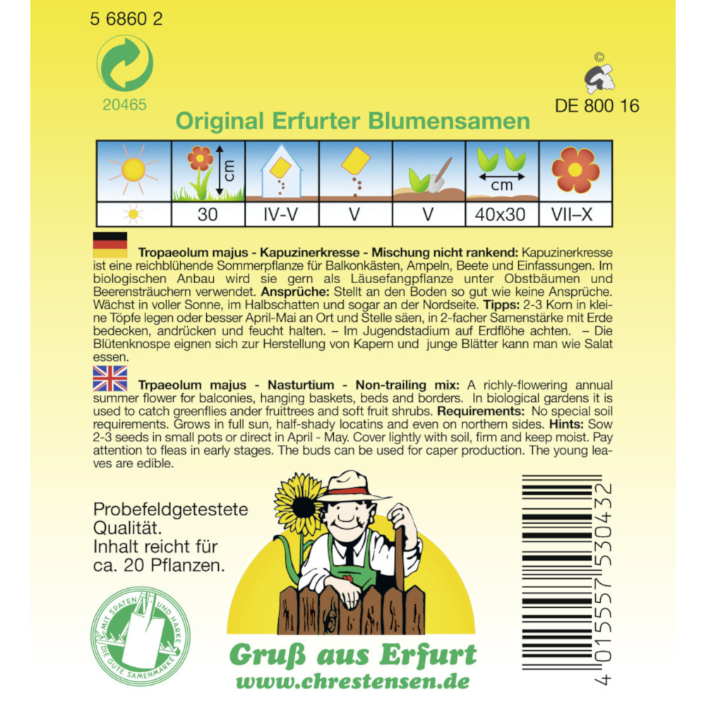 Saatgut Kapuzinerkresse Mix ca. 20 Pflanzen image number 1