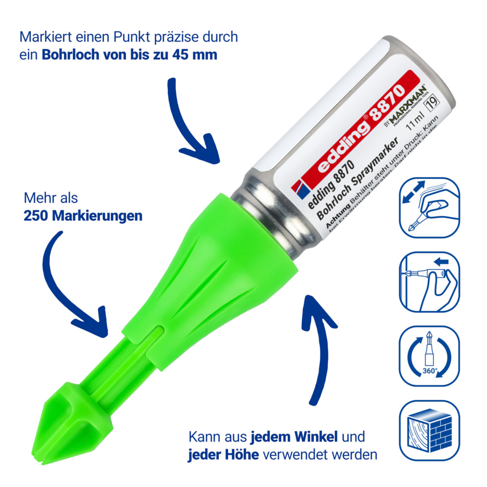 edding&reg; Bohrloch Spraymarker 11 ml neongr&uuml;n image number 4