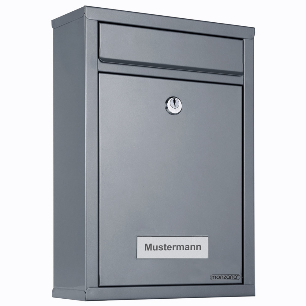 Briefkasten grau gl&auml;nzend 32 x 22 x 9 cm image number 1