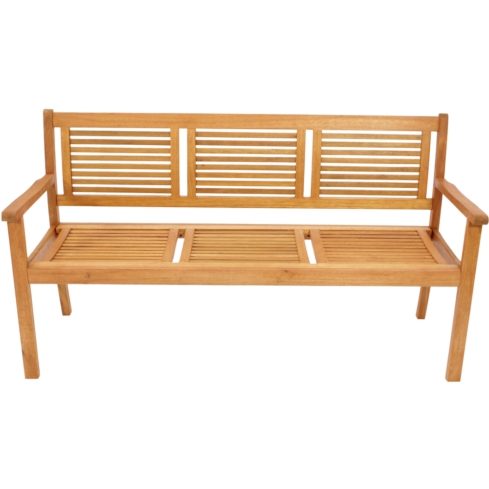 Gartenbank 3-Sitzer aus Eukalyptusholz, ge&ouml;lte Oberfl&auml;che image number 1