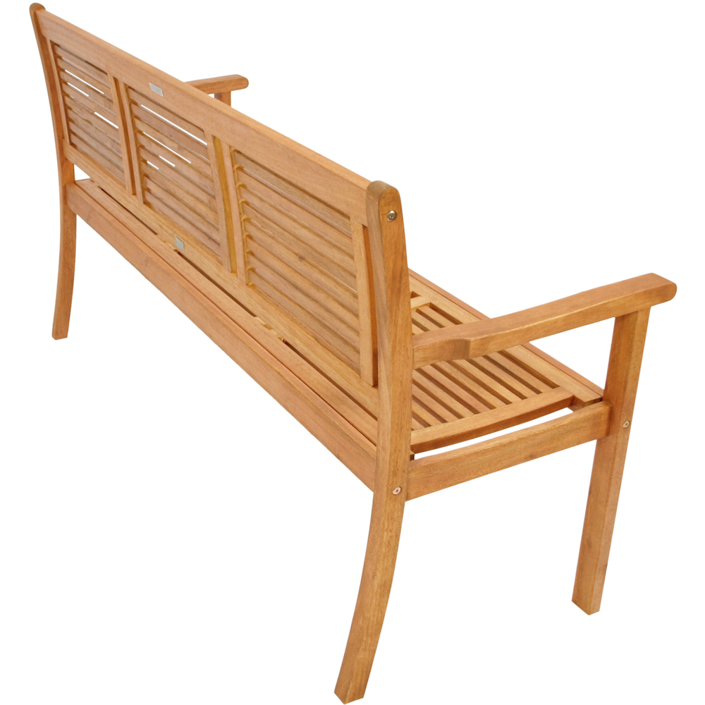 Gartenbank 3-Sitzer aus Eukalyptusholz, ge&ouml;lte Oberfl&auml;che image number 4