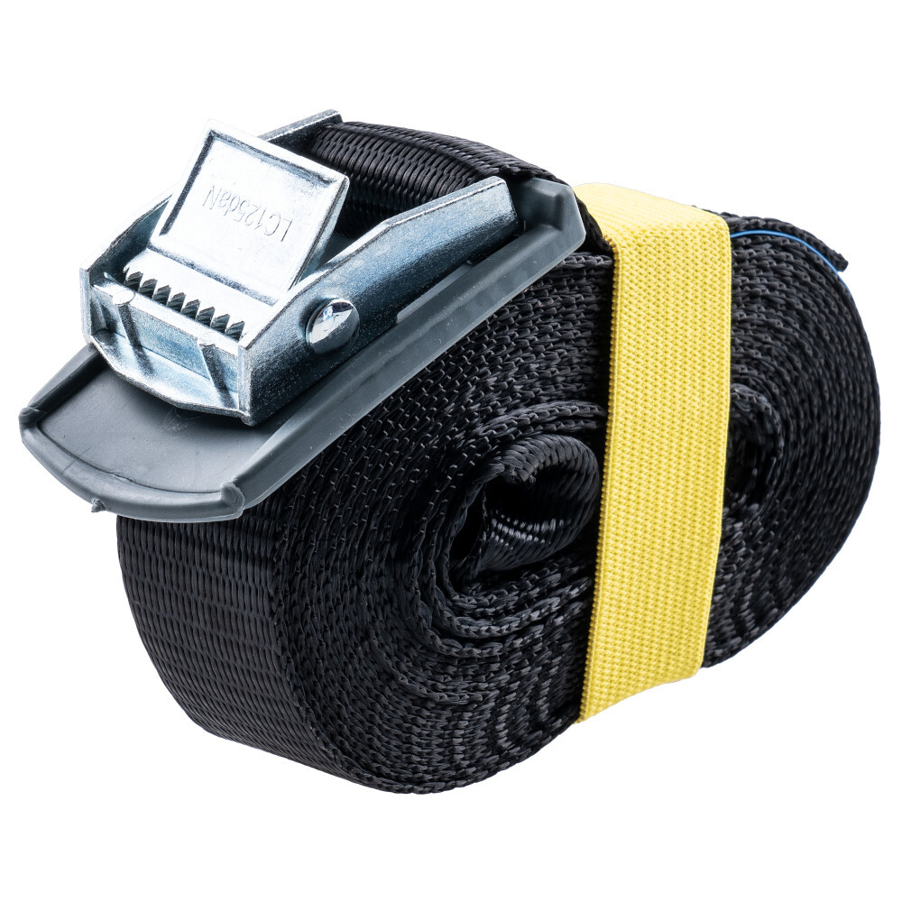 GERMANIA® Spanngurt einteilig 25mm x 4 m schwarz mit Schutzplatte für 200 kg