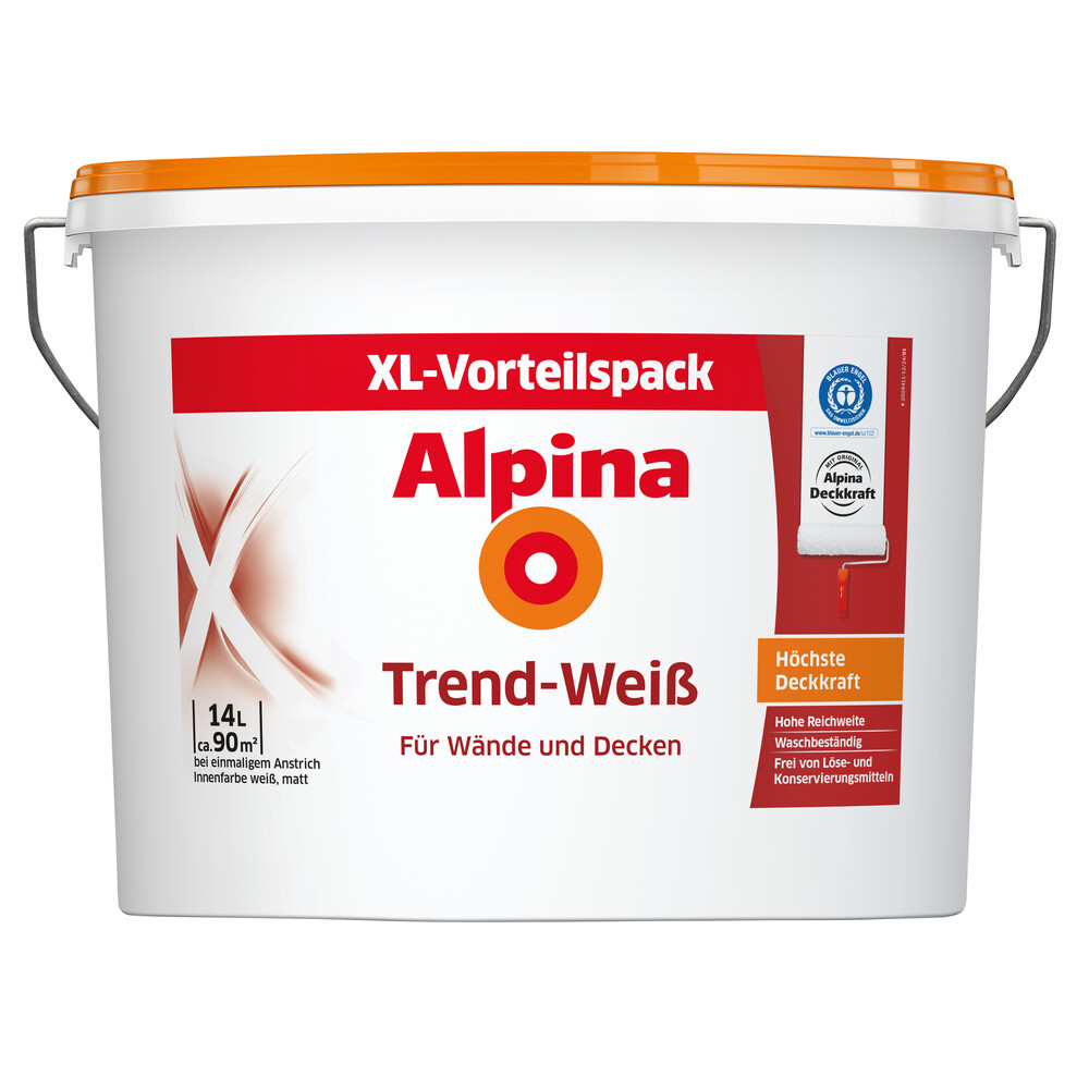 Alpina Trend-Weiß Wand- und Deckenfarbe 14 Liter image number 0