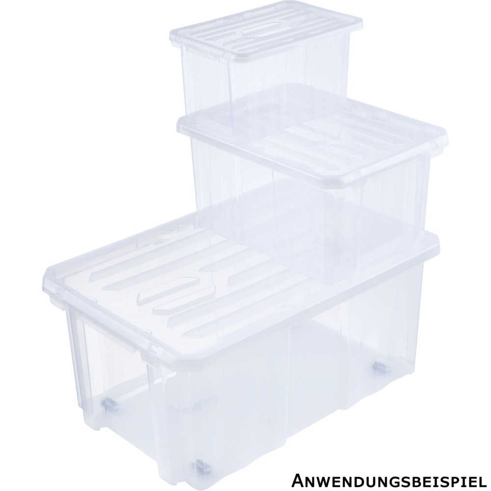 Stapelbox mit Rollen, 45 Liter, 60 x 40 x 26,5 cm, transparent image number 5