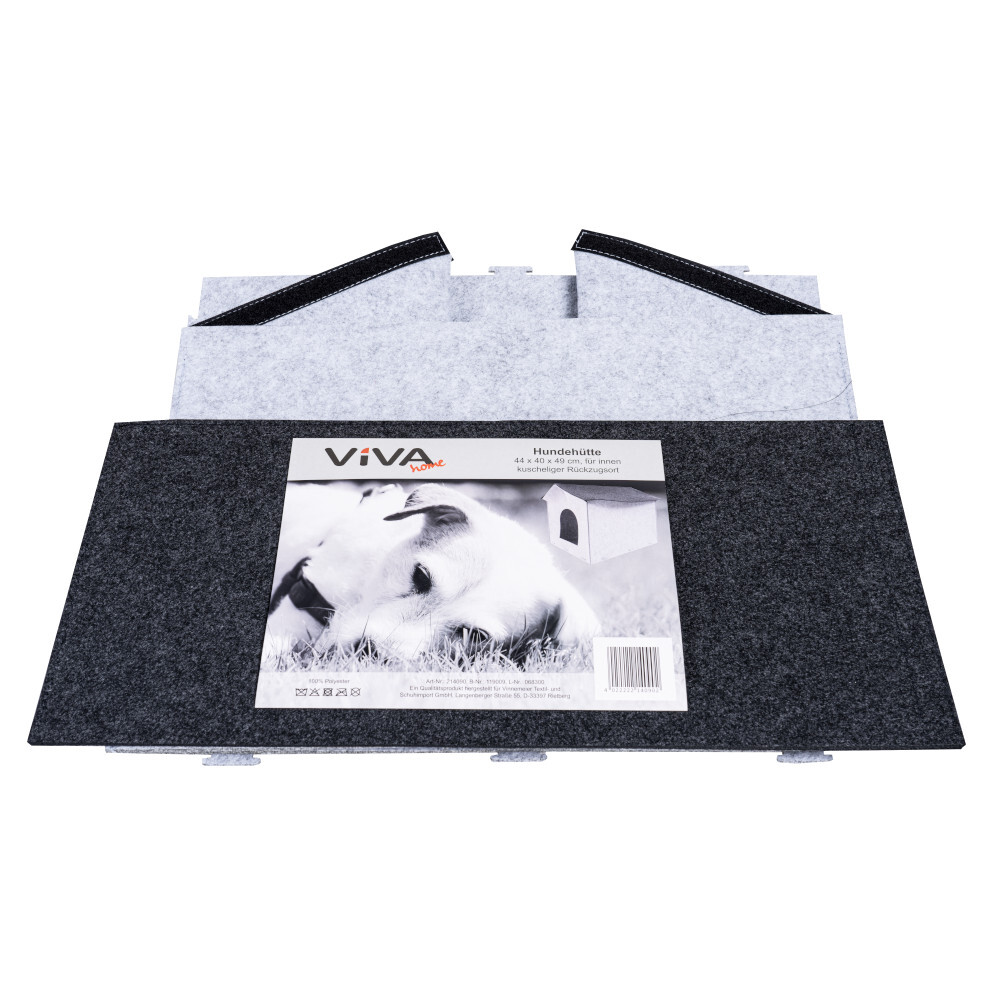 Hundeh&uuml;tte aus Filz in Anthrazit B-Ware image number 3