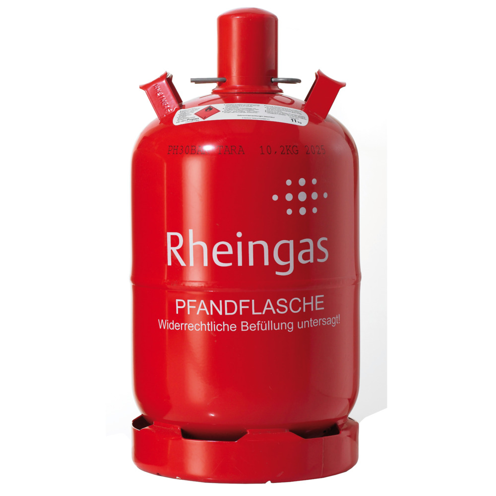 Rheingas Propan Gasfüllung 11 Kg Pfandflasche rot