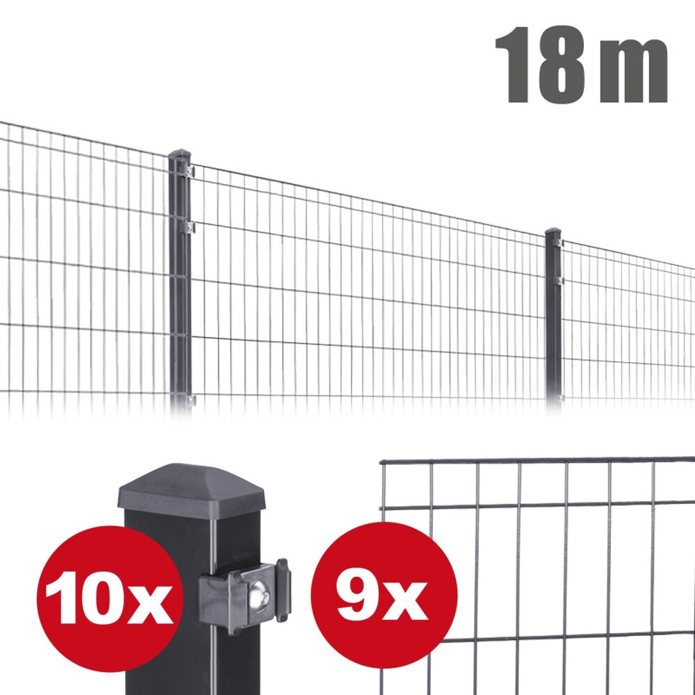 Zaunpaket Michl ca. 0,8 m x ca. 18 m anthrazit verzinkt pulverbeschichtet
