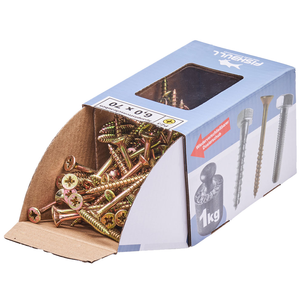 Spanplattenschraube 6x70 mm PZ 1kg FISHBULL-Pack Senkkopf Teilgewinde Kreuzschlitz image number 3